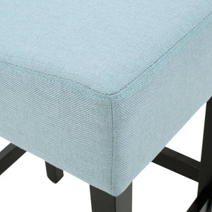 English Elm Christopher Knight Home® - Set Transitional 2-Piece Backless Fabric Counter Height Barstools with 26.75" Seat Height, Durable Upholstery and Sturdy Frame Light Blue 74492.00FLBLU