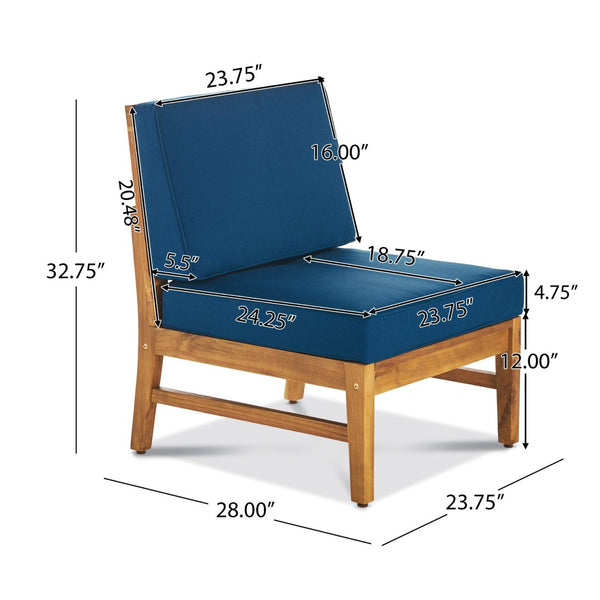 English Elm Perla Armless Accent Chair Tailored Low Profile Upholstered Seat for Living Room 58941.00L-M-RBLU-59098.00