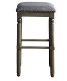 English Elm Arnhem Wood Upholstered Bar Stools, Set Of 2, Grey