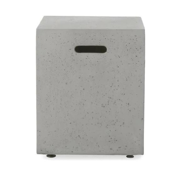 English Elm 50000 Btu Rectangular Mgo Concrete Propane Fire Table for Outdoor Patio Gatherings 59242.00WHI-50K_59243.00WHI