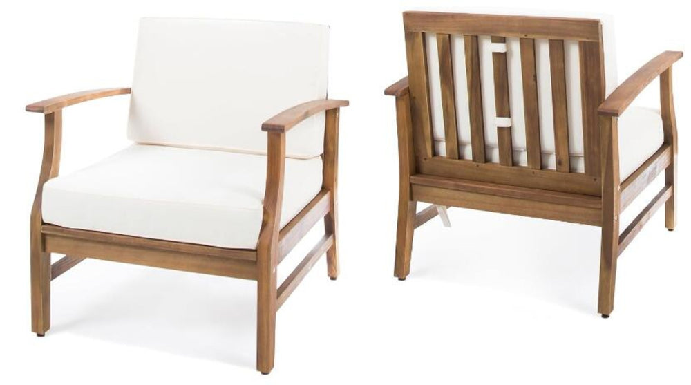 English Elm Perla Solid Acacia Outdoor Club Chair Slatted Hardwood Frame Resort Patio Seat 61442.00CRM-61442.00CRM