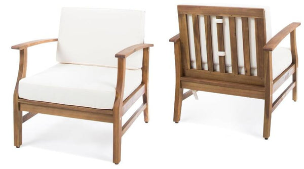 English Elm Perla Solid Acacia Outdoor Club Chair Slatted Hardwood Frame Resort Patio Seat 61442.00CRM-61442.00CRM