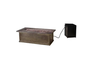 Christopher Knight Home® Noble House 56'' Wood Rectangular Mgo Fire Table Brown - 50 000 Btu With Concrete Tank Holder