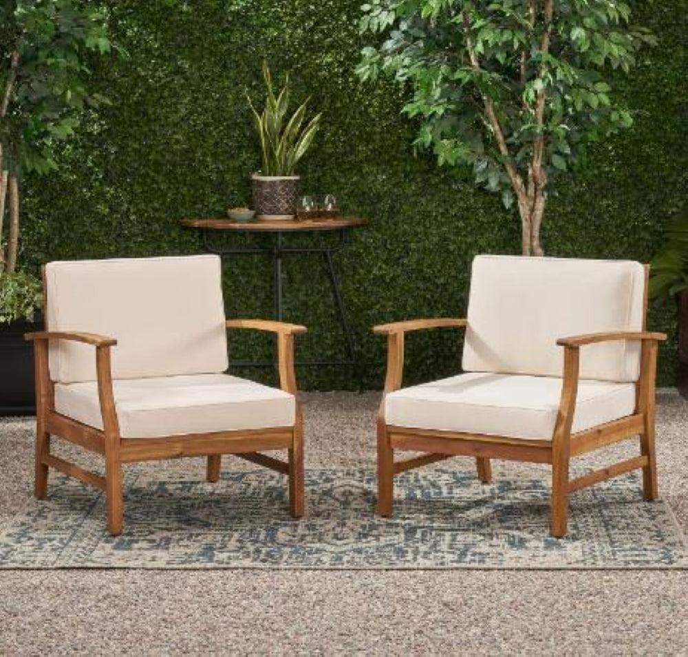 English Elm Perla Solid Acacia Outdoor Club Chair Slatted Hardwood Frame Resort Patio Seat 61442.00CRM-61442.00CRM