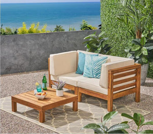 English Elm Oana/brava Solid Acacia Outdoor Coffee Table Square Slat Top Patio Deck Lounge 64496.00-64497.00-64498.00BGE