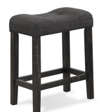 English Elm Sora Button Tufted Counter Height Saddle Stool, Set Of 2, Gray