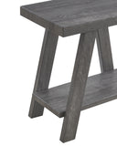 English Elm Athens Contemporary Wood Shelf Side Table In Gray Finish