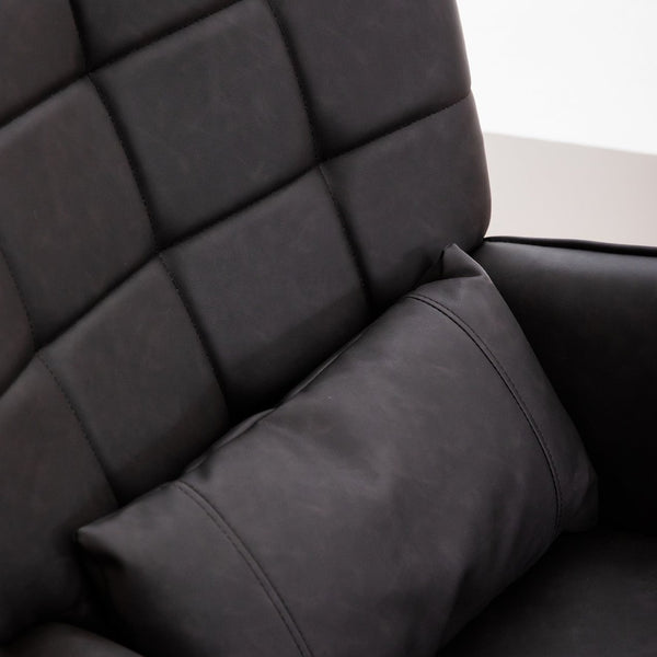 English Elm Leather Wingback Accent Chair with X Base High Back Faux Upholstered Home Seating W2105P171823