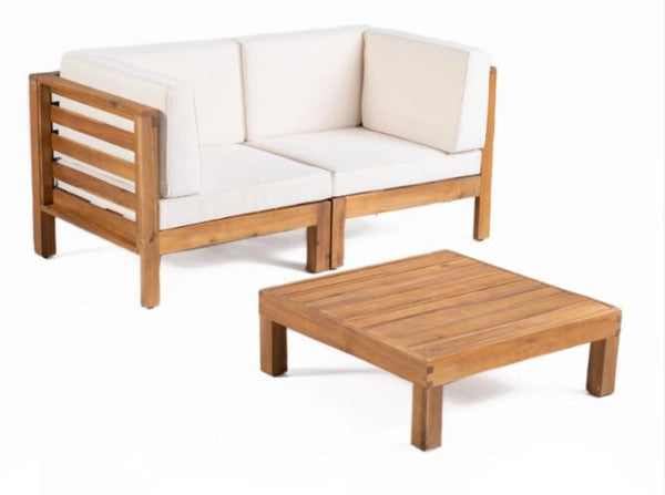 English Elm Oana/brava Solid Acacia Outdoor Coffee Table Square Slat Top Patio Deck Lounge 64496.00-64497.00-64498.00BGE