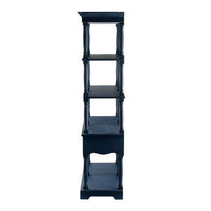 English Elm 51x19.5x81.5", Navy Farmhouse Bookcase Four Tiers Two Drawers Carved Fir Wood W2078P171845
