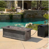 Christopher Knight Home® 56'' Wood Rectangular Mgo Fire Table Grey - 50 000 Btu With Tank Holder