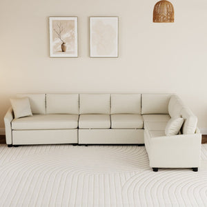 English Elm 124.8"l-shaped Chenille Sleeper Sectional with Usb Charging Corner Living Room Sofa SG001430AAA