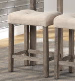 English Elm Sora Button Tufted Counter Height Saddle Stool, Set Of 2, Taupe