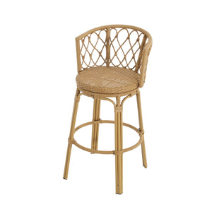 English Elm Christopher Knight Home® - Raynette Bohemia Outdoor Wicker Bar Stool Set of 2 — Light Brown Faux Rattan, Iron Frame, 28.75"H 72373.00