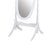 English Elm Traditional Queen Anna Style Wood Floor Cheval Mirror, White Finish