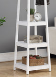 English Elm Vassen Coat Rack W/ 3-Tier Storage Shelves In White Finish