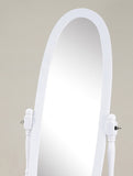 English Elm Traditional Queen Anna Style Wood Floor Cheval Mirror, White Finish