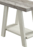 English Elm Athens Contemporary Two-Tone Wood Shelf Side Table In Weathered Gray and Beige