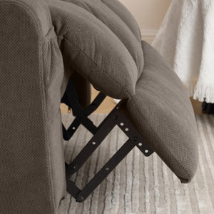 English Elm Swinging Velvet Recliner Chair with Massage Heat Usb Port and 360 Swivel Lounge Seat Brown W1807P298214