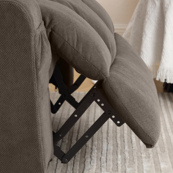 English Elm Swinging Velvet Recliner Chair with Massage Heat Usb Port and 360 Swivel Lounge Seat Brown W1807P298214