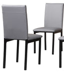 English Elm Noyes Faux Leather Seat Metal Frame Dining Chairs, Set Of 4, Gray