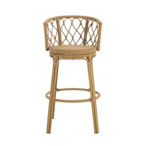 English Elm Christopher Knight Home® - Raynette Bohemia Outdoor Wicker Bar Stool Set of 2 — Light Brown Faux Rattan, Iron Frame, 28.75"H 72373.00