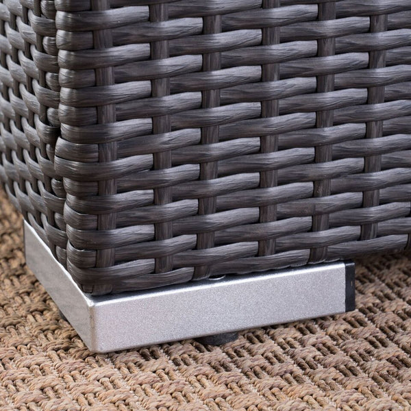 English Elm Christopher Knight Home® - SANTA SANTA ROSA CORNER KD Modern Wicker Aluminum Frame Water-Resistant Cushions Outdoor Seat (33") Grey+Silver 57467.00ALUGRY