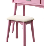 English Elm Maly Contemporary Wood Vanity and Stool Set, Pink