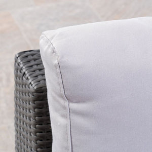 English Elm Christopher Knight Home® - SANTA SANTA ROSA CORNER KD Modern Wicker Aluminum Frame Water-Resistant Cushions Outdoor Seat (33") Grey+Silver 57467.00ALUGRY