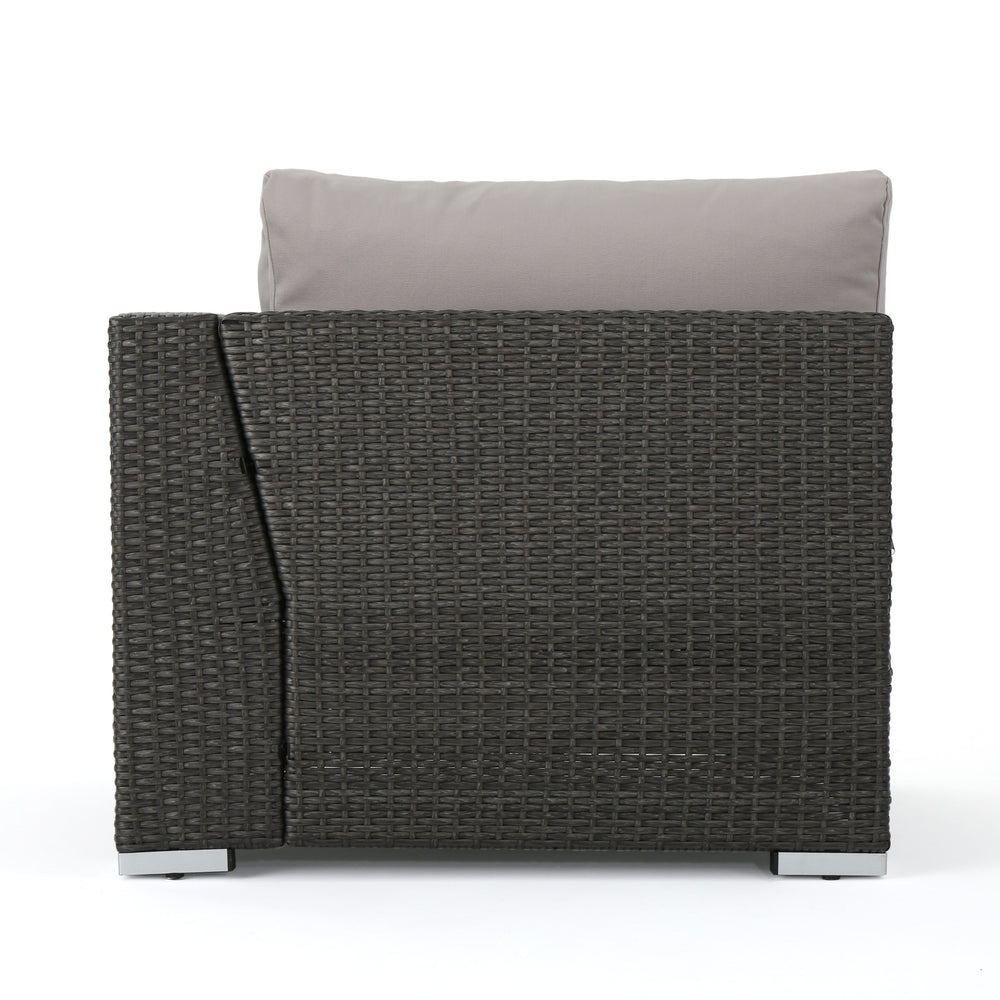 English Elm Christopher Knight Home® - SANTA SANTA ROSA CORNER KD Modern Wicker Aluminum Frame Water-Resistant Cushions Outdoor Seat (33") Multi 57467.00ALUMBRN