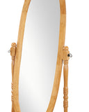 English Elm Traditional Queen Anna Style Wood Floor Cheval Mirror, Oak Finish