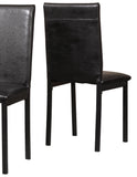 English Elm Noyes Faux Leather Seat Metal Frame Dining Chairs, Set Of 4, Black