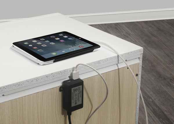 English Elm White Transitional 3-Drawer Nightstand with Dual USB Ports, Polished Chrome Knobs, 19x18x25.5" B011P172008