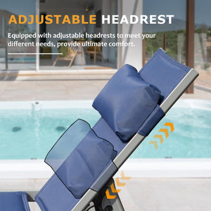 English Elm Outdoor Chaise Lounge Set Of 3 - Adjustable All-Weather Chairs With Side Table & Wheels For Comfort W1859P172278-GIGA