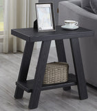 English Elm Athens Contemporary Wood Shelf Side Table In Black Finish