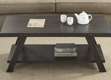 English Elm Athens Contemporary Wood Shelf Coffee Table In Weathered Espresso