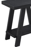 English Elm Athens Contemporary Wood Shelf Side Table In Black Finish