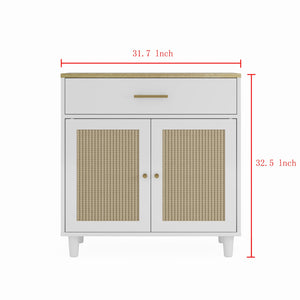 English Elm Cat Litter Box Enclosure Rubberwood with Sisal Scratch Pad, Storage Drawers, Anti‑Tip, Mid‑Century Style W1801137449
