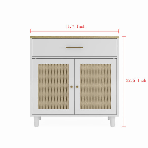 English Elm Cat Litter Box Enclosure Rubberwood with Sisal Scratch Pad, Storage Drawers, Anti‑Tip, Mid‑Century Style W1801137449