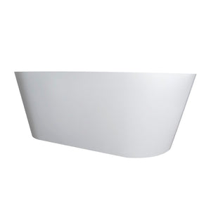 English Elm 71 Inch Solid Surface Freestanding Soaking Tub Matte White Spa Bath Ergonomic W1613P368820