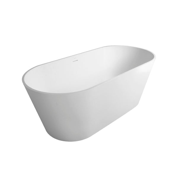 English Elm 71 Inch Solid Surface Freestanding Soaking Tub Matte White Spa Bath Ergonomic W1613P368820