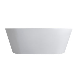 English Elm 67 Inch Stone Resin Freestanding Soaking Tub Matte White Spa Bath for Bathroom W1613P358663