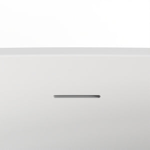 English Elm 67 Inch Stone Resin Freestanding Soaking Tub Matte White Spa Bath for Bathroom W1613P358663
