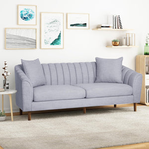 English Elm Christopher Knight Home® - 3-Seater Sofa - Elegant Grey Upholstered Comfort With Accent Pillows For Modern Living Spaces 66957.00AGRY_66957.00BGRY