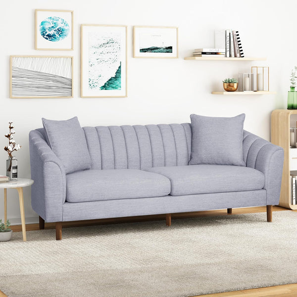 English Elm Christopher Knight Home® - 3-Seater Sofa - Elegant Grey Upholstered Comfort With Accent Pillows For Modern Living Spaces 66957.00AGRY_66957.00BGRY
