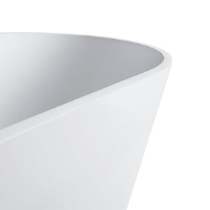 English Elm 71 Inch Solid Surface Freestanding Soaking Tub Matte White Spa Bath Ergonomic W1613P368820