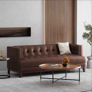 Christopher Knight Home® - Noble House - Raintree Mid Century Modern Faux Leather Tufted 3 Seater Sofa