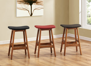 English Elm Solid Walnut Finish Counter Height Stools Set of 2 — Mid-Century Faux Leather Seats, Matte Frame, Sleek Dining Barstools Red 39.5 L x 16 W x 6.5 H B011P172708