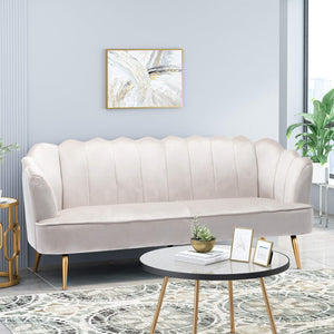 English Elm Christopher Knight Home® - 3 Seater Sofa - Modern Glam Velvet Seating With Gold Legs, Plush Comfort & Elegant Design For Living Rooms 70395.00ABGE_70395.00BBGE