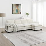 Hearth and Haven Quasar 118x55" 3-Piece L-Shaped Sectional Sofa with Chaise, Beige GS109015AAA